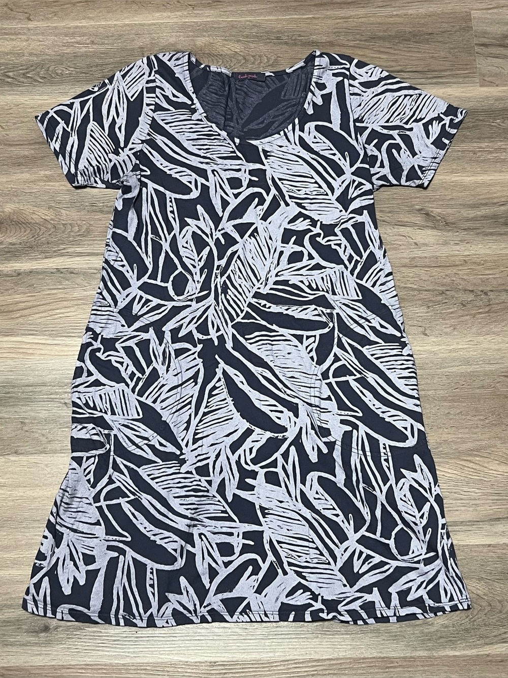 Fresh Produce Women's XS Dress Blue Gray 100% Cotton Pockets Natural USA Made